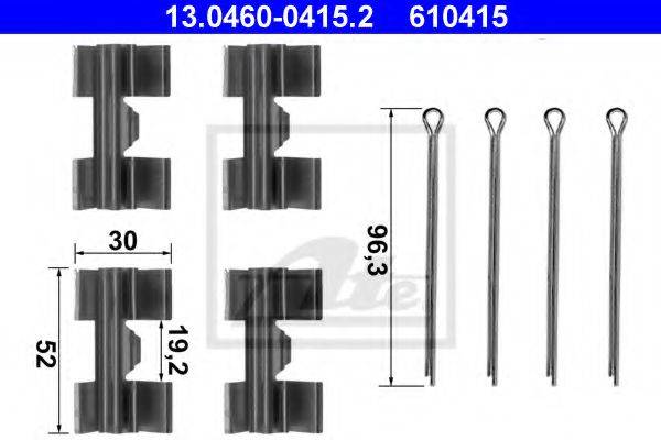 Комплектующие, колодки дискового тормоза ATE 13.0460-0415.2