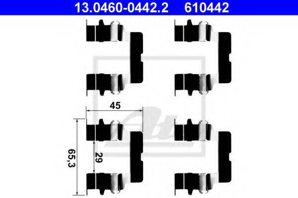 Комплектующие, колодки дискового тормоза ATE 13.0460-0442.2