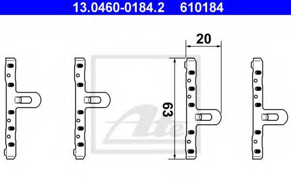 Комплектующие, колодки дискового тормоза ATE 13.0460-0184.2
