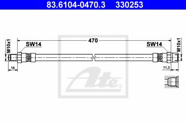 Тормозной шланг ATE 83.6104-0470.3