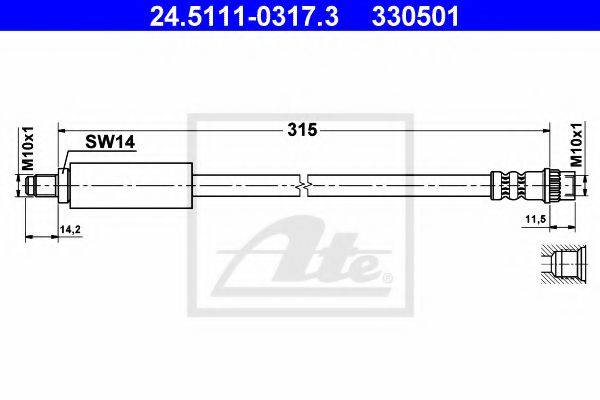 Тормозной шланг ATE 24.5111-0317.3