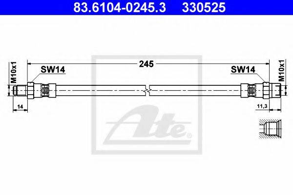 Тормозной шланг ATE 83.6104-0245.3