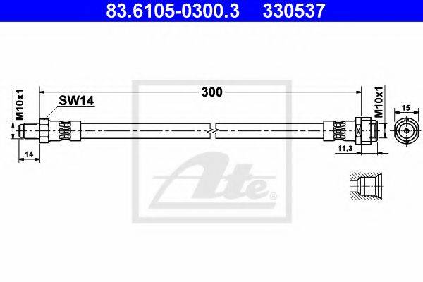 Тормозной шланг ATE 83.6105-0300.3