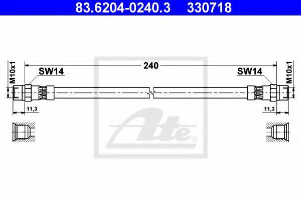 Гальмівний шланг ATE 83.6204-0240.3