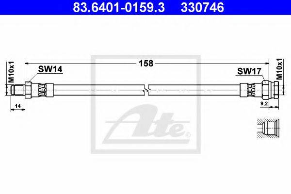 Тормозной шланг ATE 83.6401-0159.3