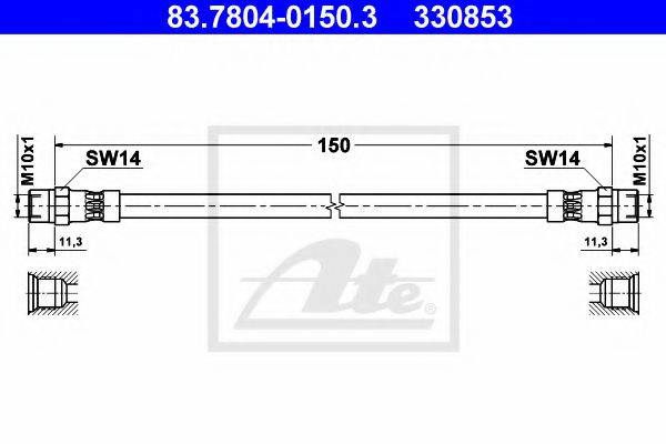 Тормозной шланг ATE 83.7804-0150.3