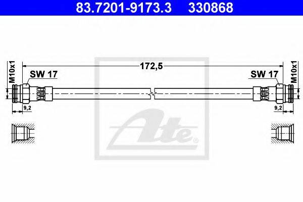 Гальмівний шланг ATE 83.7201-9173.3