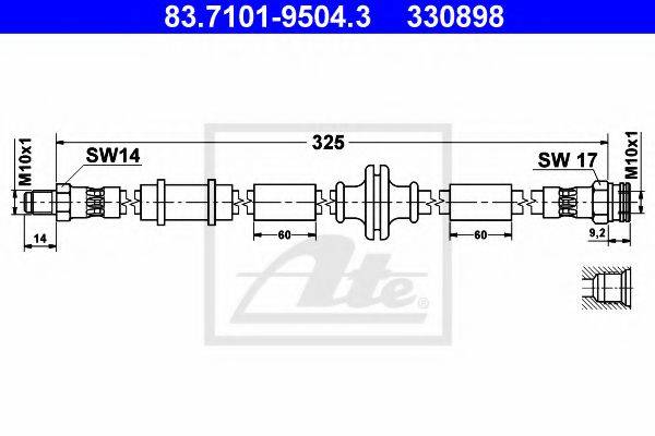 Тормозной шланг ATE 83.7101-9504.3