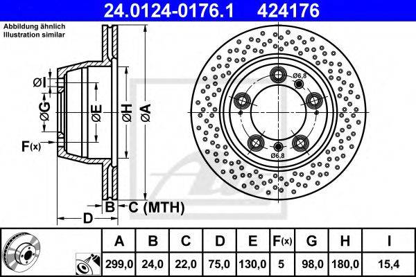 гальмівний диск ATE 24.0124-0176.1
