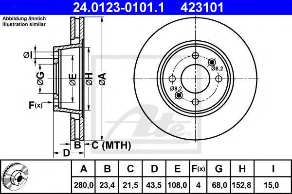 Тормозной диск ATE 24.0123-0101.1