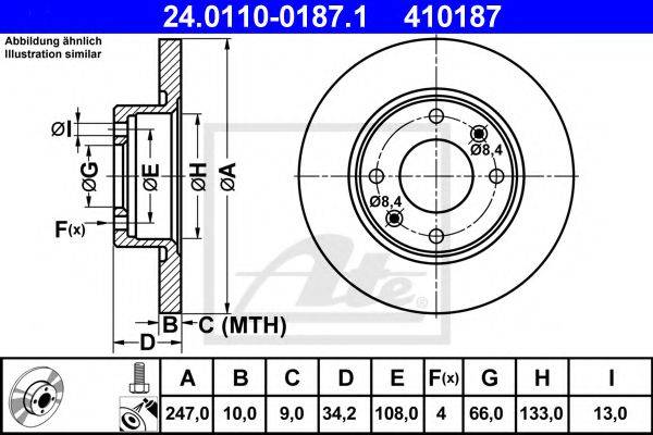 Тормозной диск ATE 24.0110-0187.1