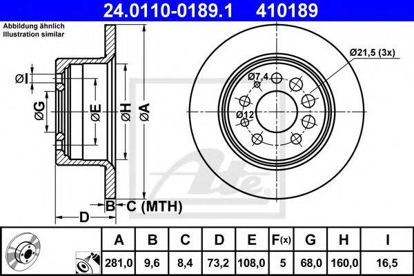 Тормозной диск ATE 24.0110-0189.1