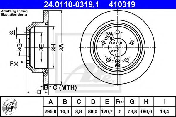 Тормозной диск ATE 24.0110-0319.1