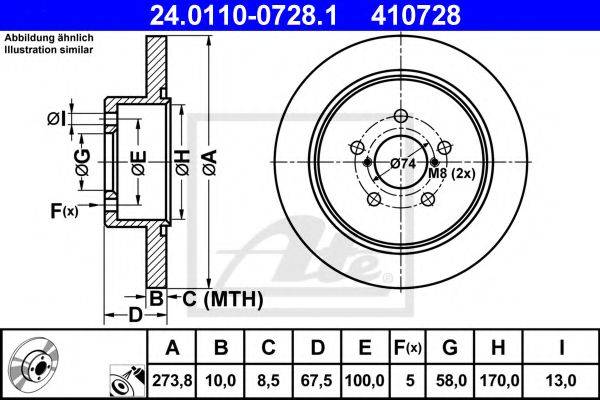 Тормозной диск ATE 24.0110-0728.1