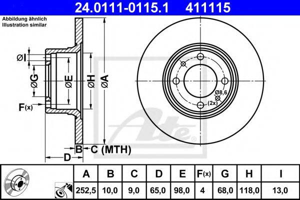 Тормозной диск ATE 24.0111-0115.1