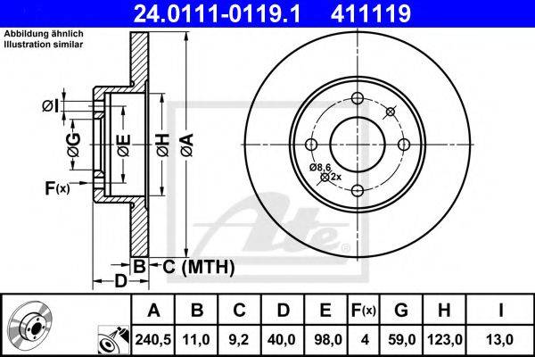 Тормозной диск ATE 24.0111-0119.1