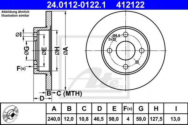 Тормозной диск ATE 24.0112-0122.1