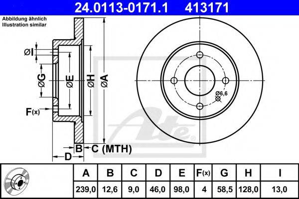 Тормозной диск ATE 24.0113-0171.1