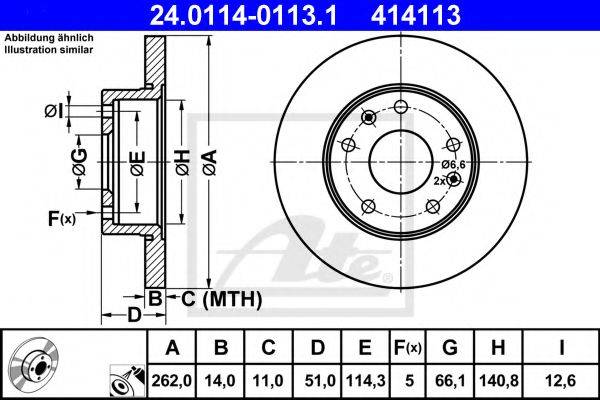 Тормозной диск ATE 24.0114-0113.1