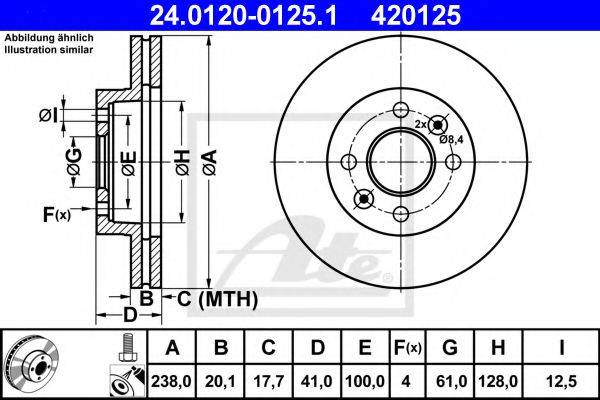 Тормозной диск ATE 24.0120-0125.1