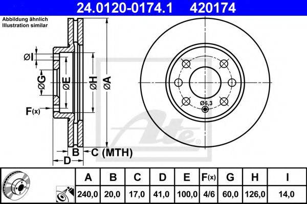 гальмівний диск ATE 24.0120-0174.1