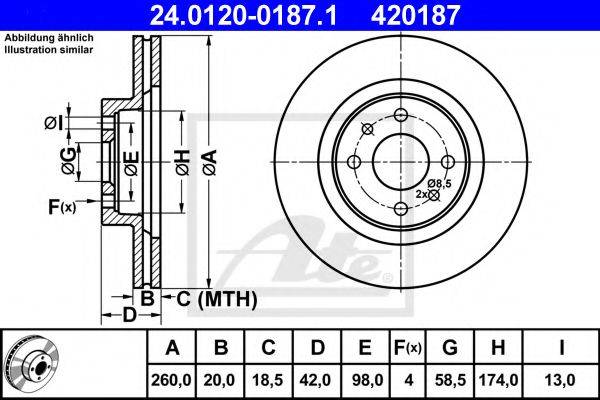 Тормозной диск ATE 24.0120-0187.1