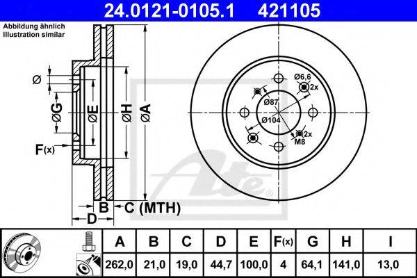Тормозной диск ATE 24.0121-0105.1
