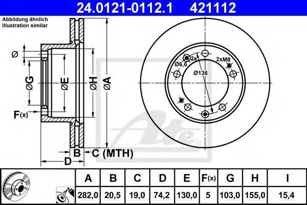 Тормозной диск ATE 24.0121-0112.1