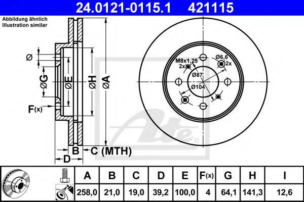 Тормозной диск ATE 24.0121-0115.1