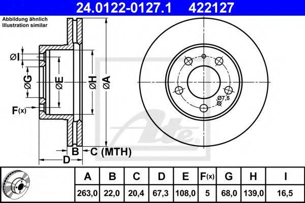 Тормозной диск ATE 24.0122-0127.1