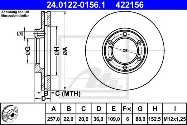 Тормозной диск ATE 24.0122-0156.1