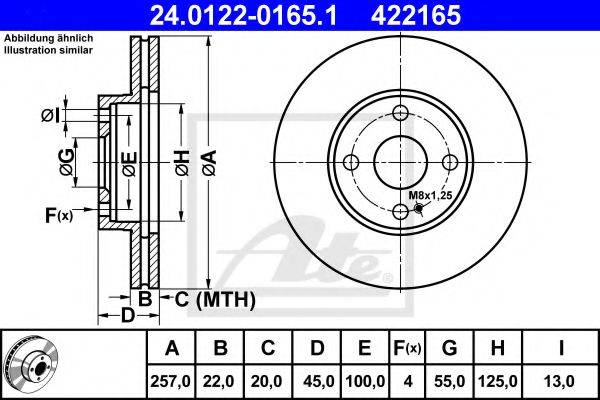 Тормозной диск ATE 24.0122-0165.1