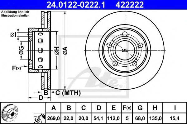 гальмівний диск ATE 24.0122-0222.1