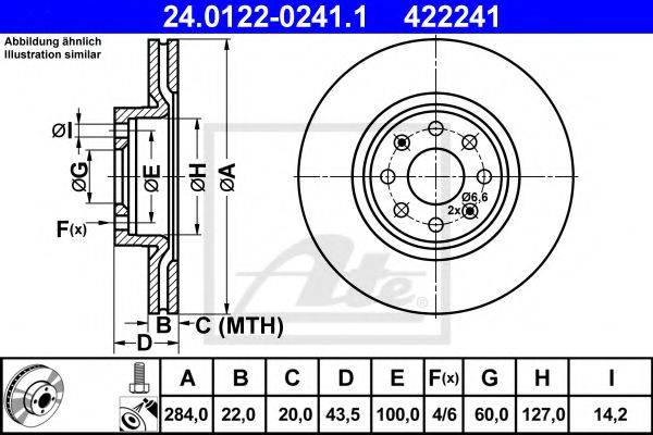 Тормозной диск ATE 24.0122-0241.1