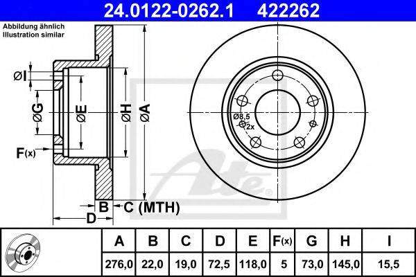 Тормозной диск ATE 24.0122-0262.1