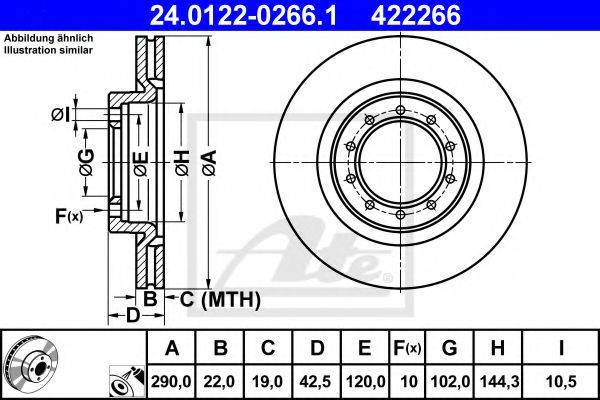 Тормозной диск ATE 24.0122-0266.1