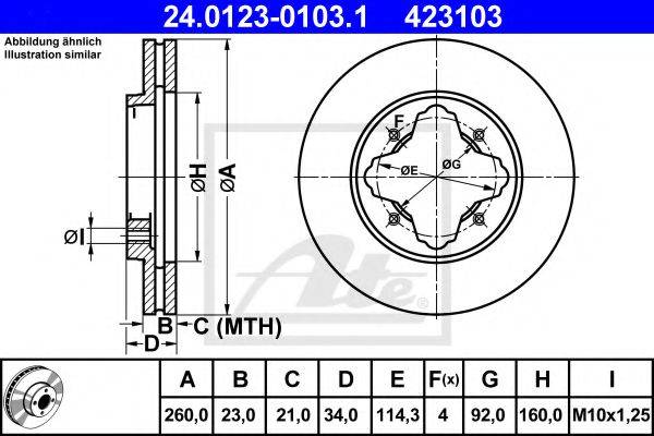 Тормозной диск ATE 24.0123-0103.1