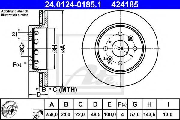 Тормозной диск ATE 24.0124-0185.1