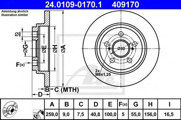 Тормозной диск ATE 24.0109-0170.1