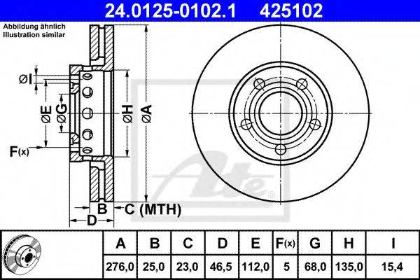 Тормозной диск ATE 24.0125-0102.1