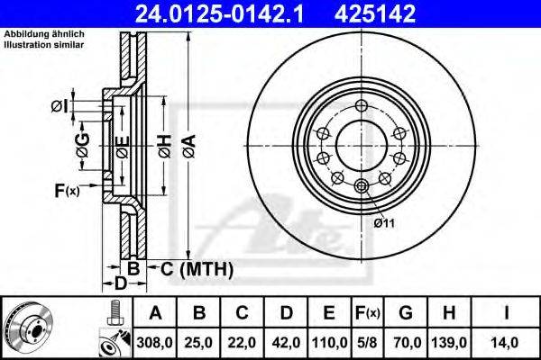 Тормозной диск ATE 24.0125-0142.1