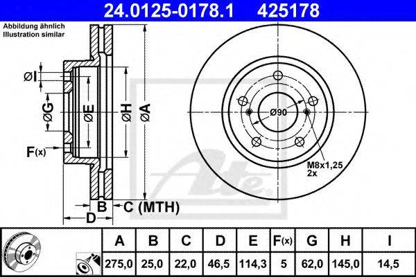 Тормозной диск ATE 24.0125-0178.1