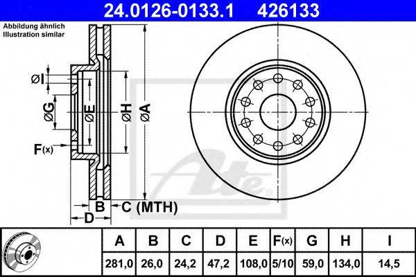 Тормозной диск ATE 24.0126-0133.1