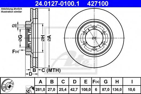 Тормозной диск ATE 24.0127-0100.1