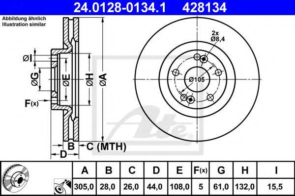 Тормозной диск ATE 24.0128-0134.1