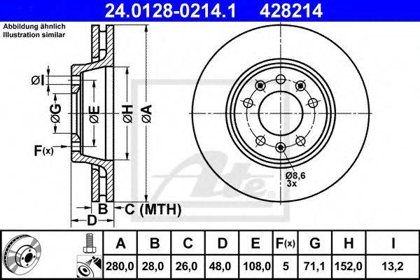 Тормозной диск ATE 24.0128-0214.1