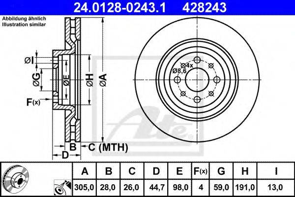 Тормозной диск ATE 24.0128-0243.1
