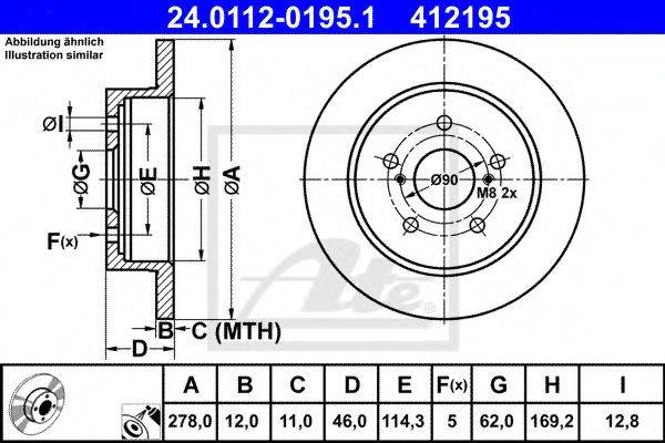 Тормозной диск ATE 24.0112-0195.1