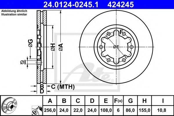 Тормозной диск ATE 24.0124-0245.1
