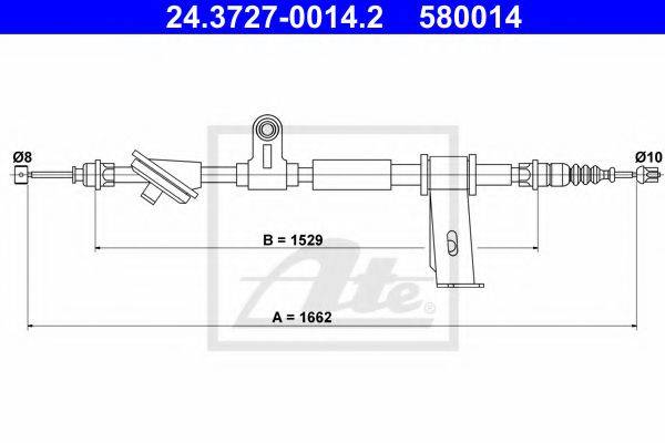 Трос, стояночная тормозная система ATE 24.3727-0014.2